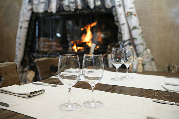 Interior details of the restaurant. Northern cuisine.