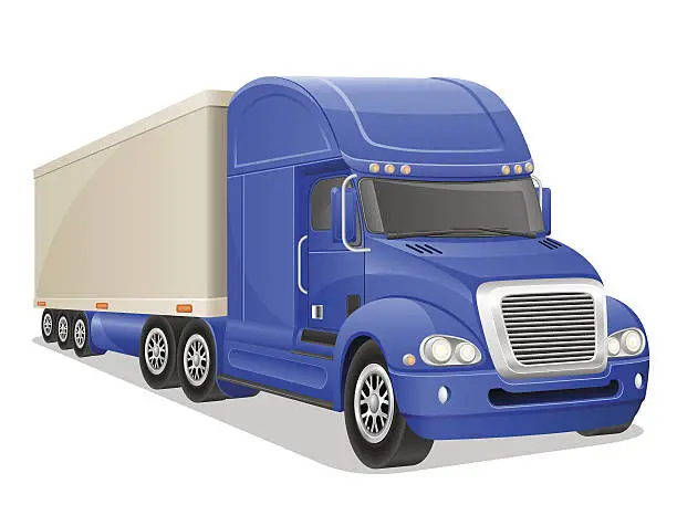 Vector illustration of big blue truck vector illustration