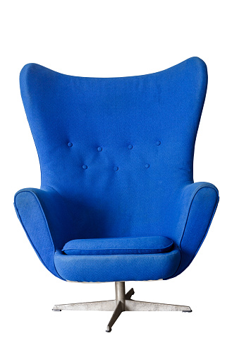 Luxury Modern Blue Vintage Chair On White Background