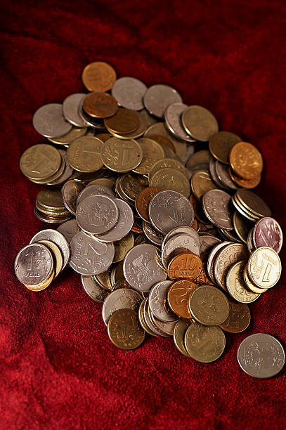 istock Russian coins on a background of suede 519491292