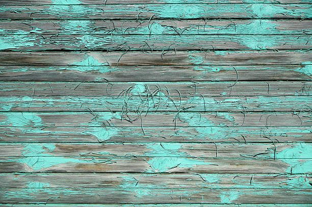 istock Old paint on wooden boards 519491315