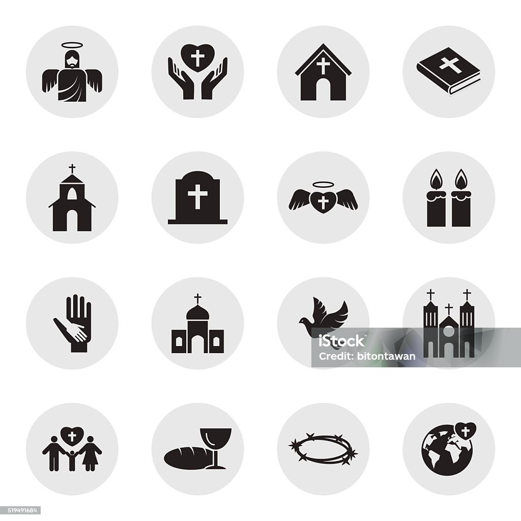 Christianity religion icon set Icon Symbol stock vector