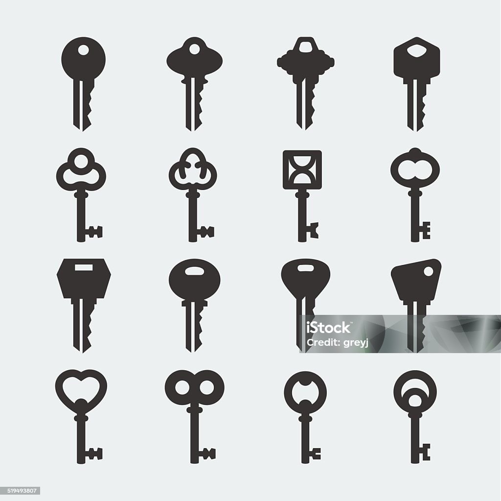 Vector key icons set Key stock vector