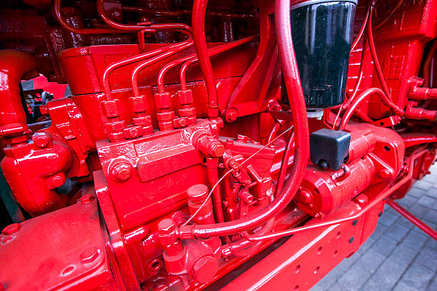 istock Internal combustion engine for a tractor at factory 519494150