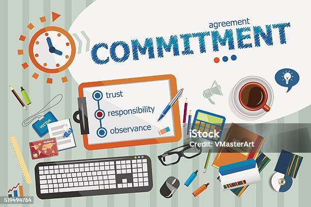 Commitment Design Concept Typographic Poster Stock Illustration ...