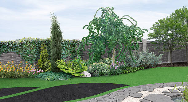 istock Landscaping planting of greenery, 3d rendering 519495026