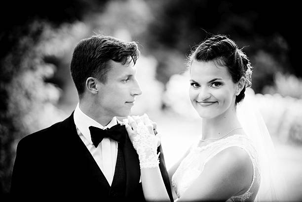 istock Bride with hands on the shoulder of the groom 519500416