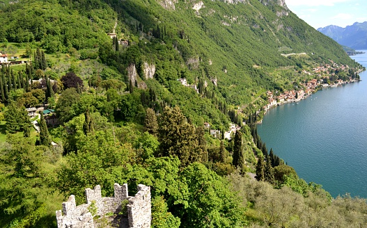Beautiful panoramic view to lake Como at Varenna.