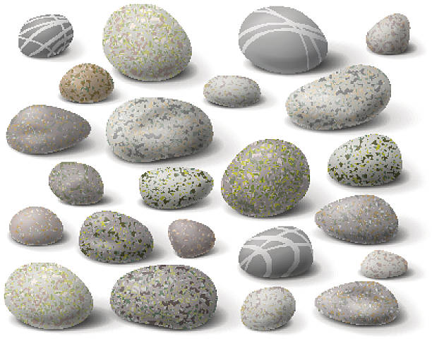 ロックのセット - stone cobblestone material rock点のイラスト素材／クリップアート素材／マンガ素材／アイコン素材