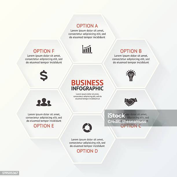 Infographic Diagram Presentation 6 Options Stock Illustration - Download Image Now - Infographic, Number 6, Togetherness