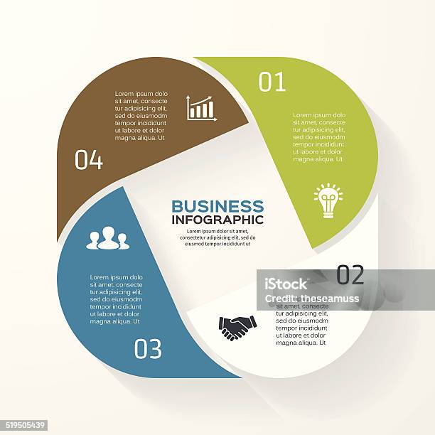 Infografik Diagramm Präsentation Mit 4 Optionen Stock Vektor Art und mehr Bilder von Abstrakt - Abstrakt, Broschüre, Daten