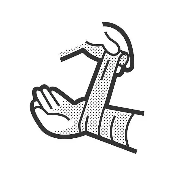 Vector illustration of Medical Patient icon, Injury hand