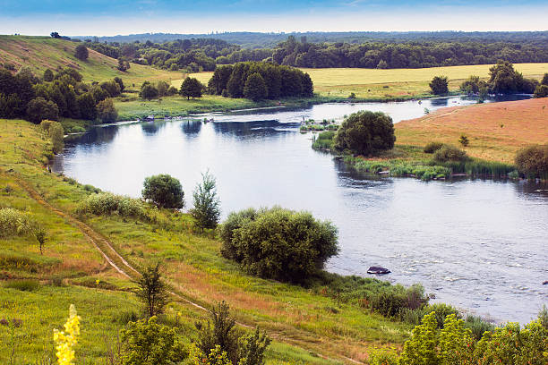 istock landscape of the valley, river, trees, and sky 519506300
