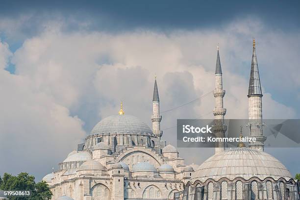 Süleymaniye Mosque Against A Stromy And Cloudy Backdrop Stock Photo - Download Image Now
