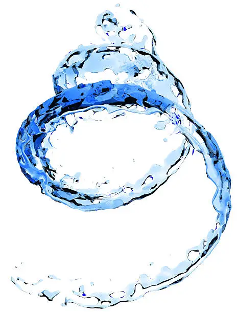 Photo of Blue water Splash, Spiral sparkle