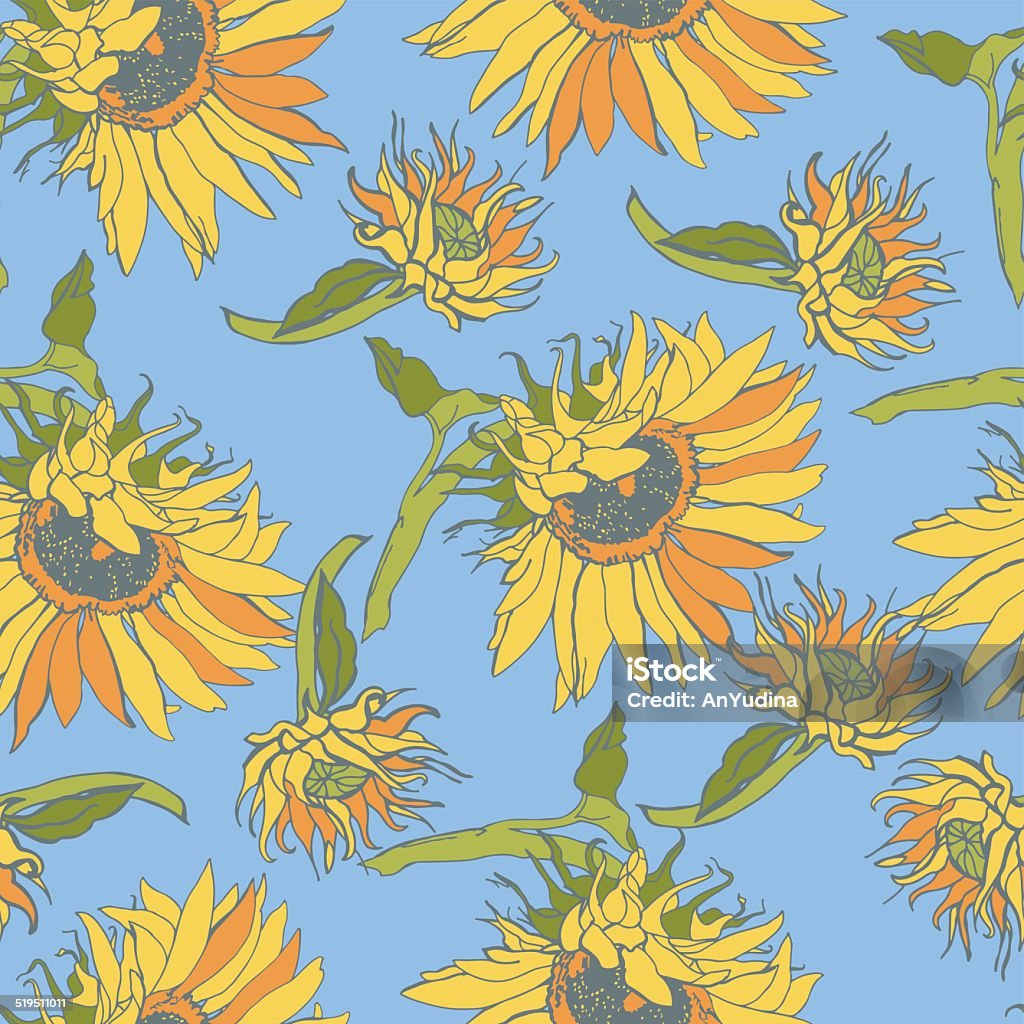 Sun Then Flower Pattern Pattern With Flowers Sunflower Stock Illustration - Download Image Now ...
