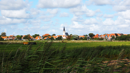 Landscape with a view on the village Den Hoorn, Texel