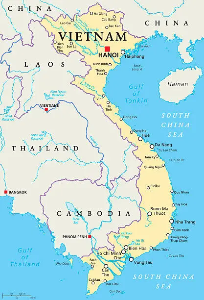 Vector illustration of Vietnam Political Map