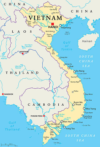 vietnam political map - 海南島 幅插畫檔、美工圖案、卡通及圖標