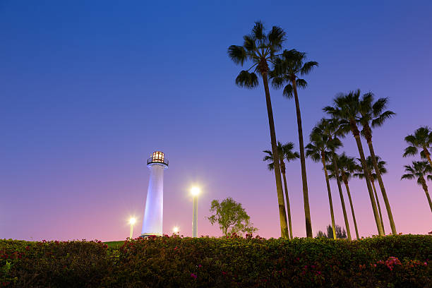 long beach harbor leuchtturm - long beach california lighthouse los angeles county stock-fotos und bilder