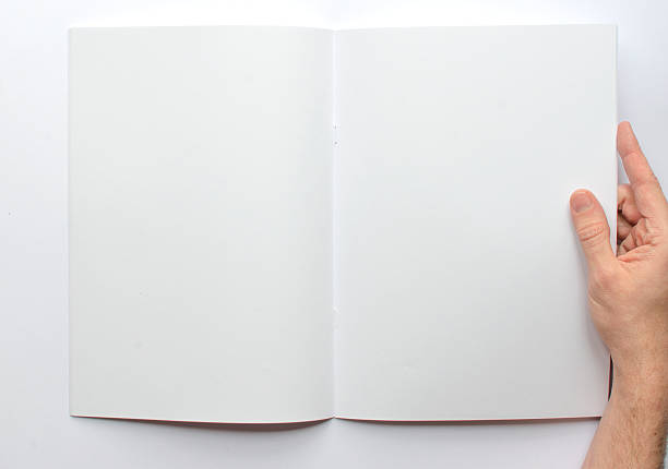 istock Hand holding a blank brochure photographed from above 519521432