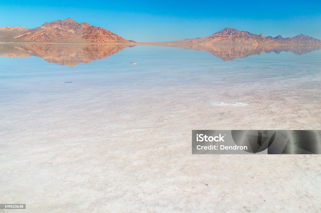 Bonneville Salt Flats The Bonneville Salt Flats in Utah with beautiful reflection Heat Haze Stock Photo