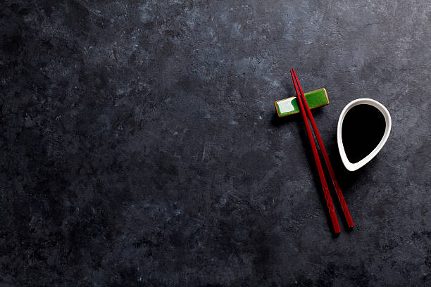 Sushi chopsticks and soy sauce