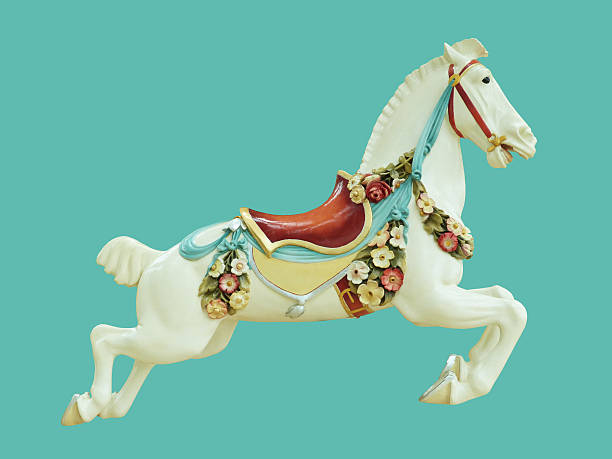 clásica estilo carrusel caballo - carousel horses fotografías e imágenes de stock