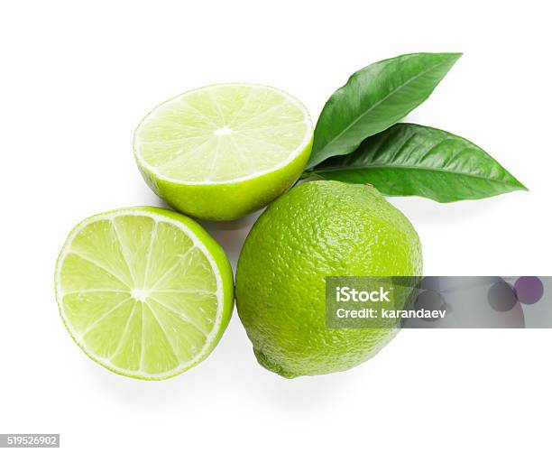 Fresh Ripe Limes Stock Photo - Download Image Now - Above, Citrus Fruit, Cross Section