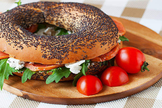 istock Bagels with arugula , fish and cream cheese 519527292