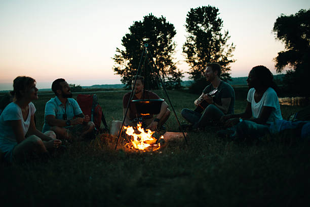 istock Best Friends camping together in nature 519528568