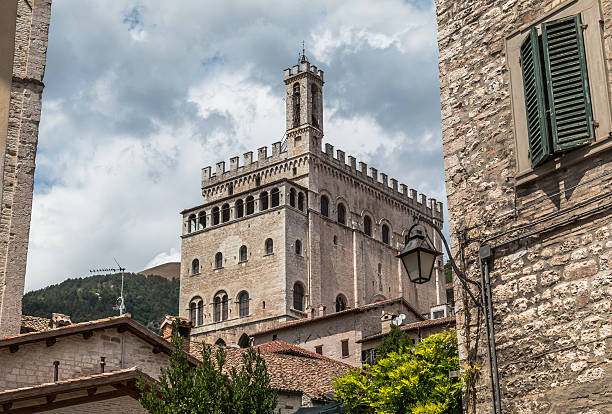 Gubbio, O'Iai Palazzo dei Consoli in Gubbio, a city in Umbria, Italy palazzo antico stock pictures, royalty-free photos & images
