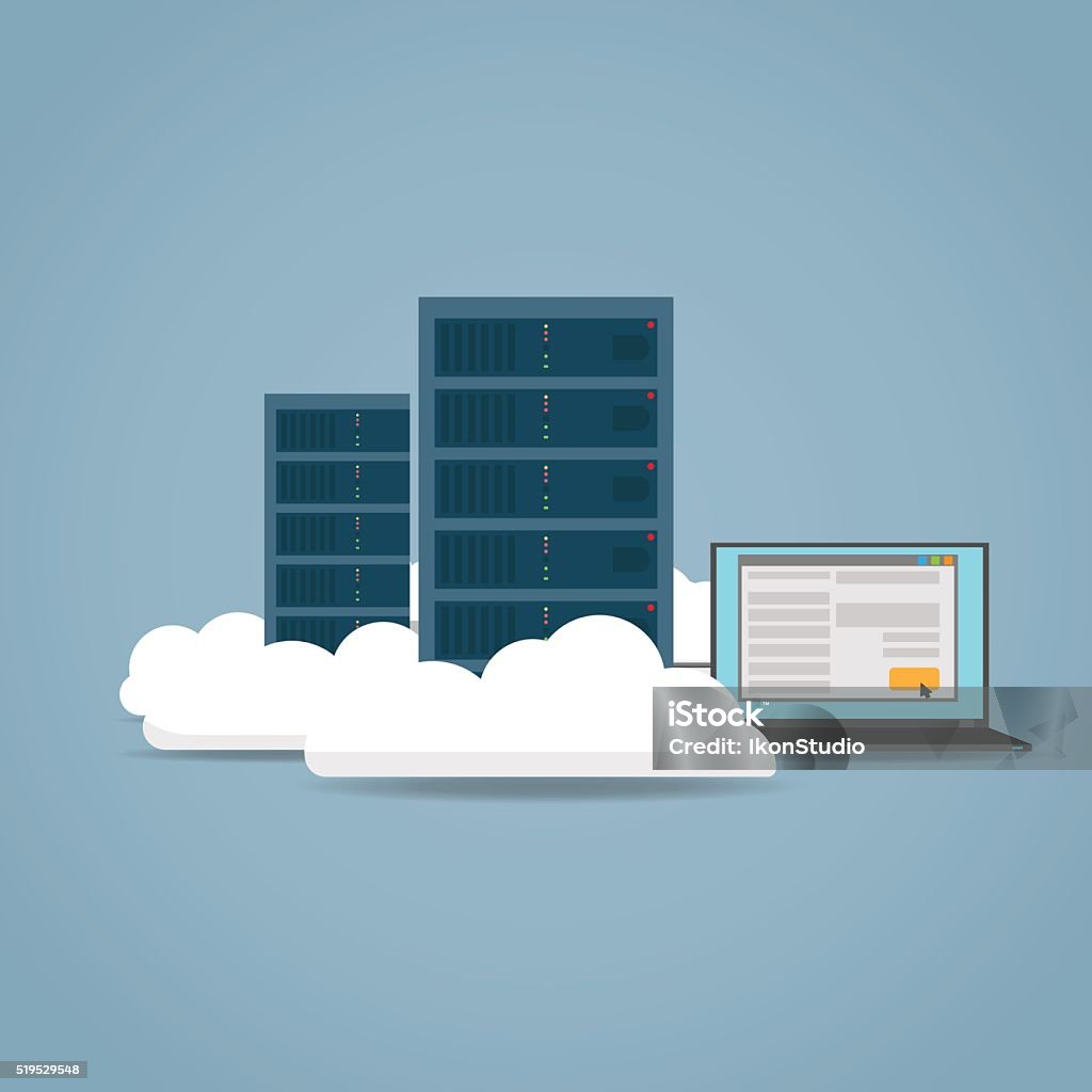 Simple Computer And Cloud Cloud Computer Concept Stock Illustration - Download Image Now ...