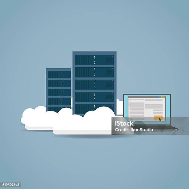 Cloud Computer Concept Stock Illustration - Download Image Now - Network Server, Vector, Data
