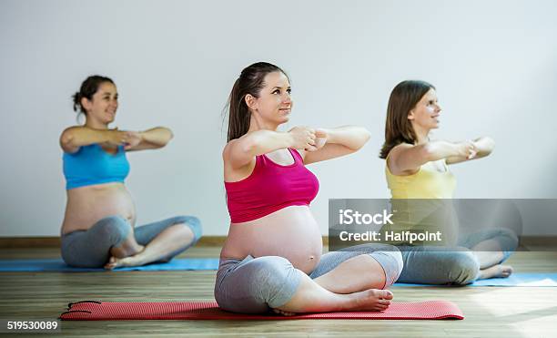 Pregnant Women Exercising Stock Photo - Download Image Now - Adult, Adults Only, Beautiful People