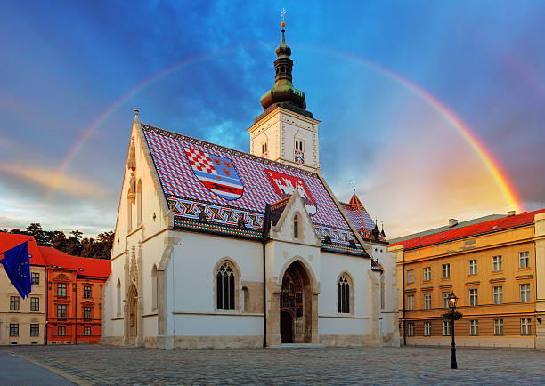 istock Zagreb church - St Mark 519530703