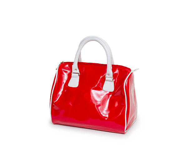 istock Red women bag isolated on white background 519531095