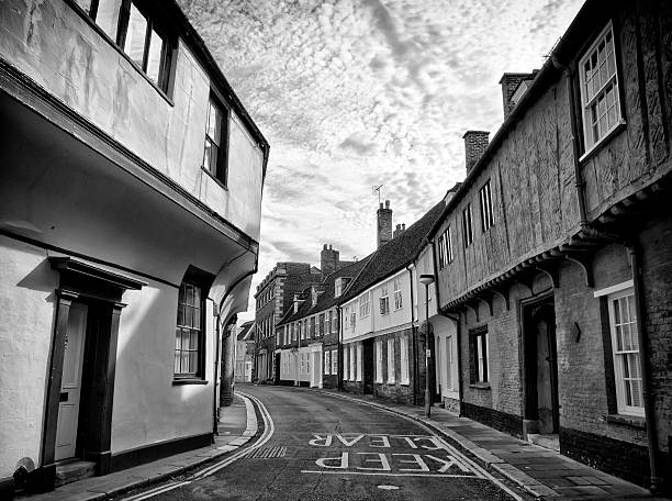 Nelson Street, King's Lynn, Norfolk Ancient houses in part of Nelson Street in King’s Lynn, Norfolk, in eastern England. kings lynn stock pictures, royalty-free photos & images