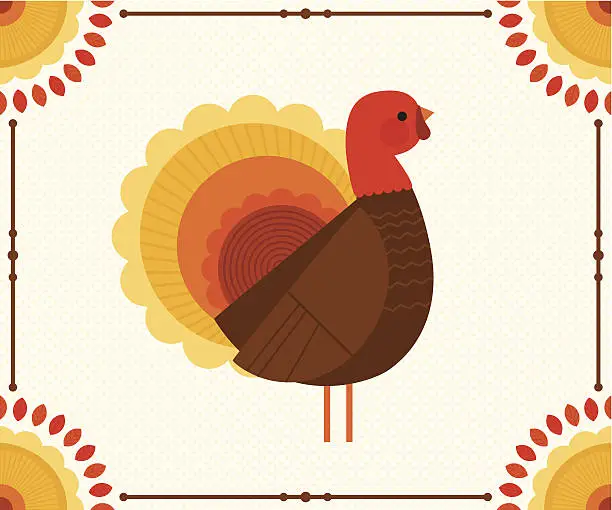 Vector illustration of Harvest Turkey