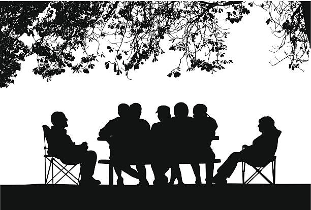 EveryoneTogether Outdoor family reunion black family reunion stock illustrations