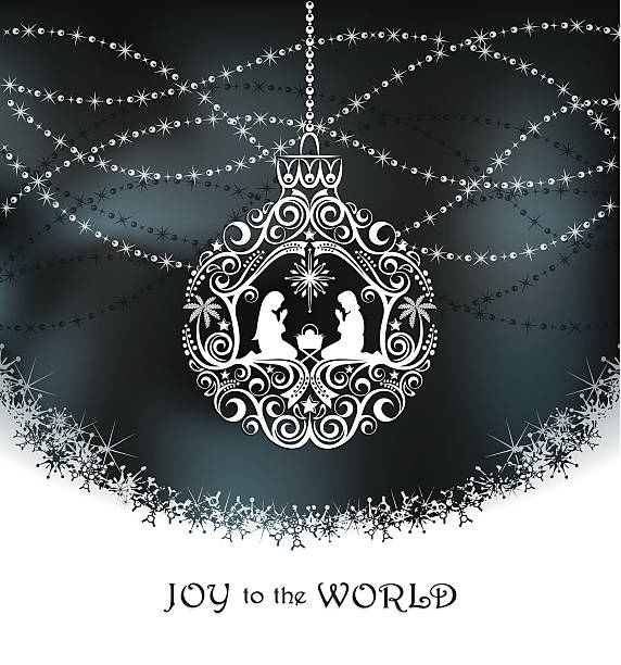 Elegant Christmas Nativity Ornament vector art illustration