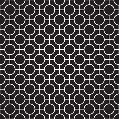 Vector Seamless Abstract Geometric Texture Pattern in Black and White