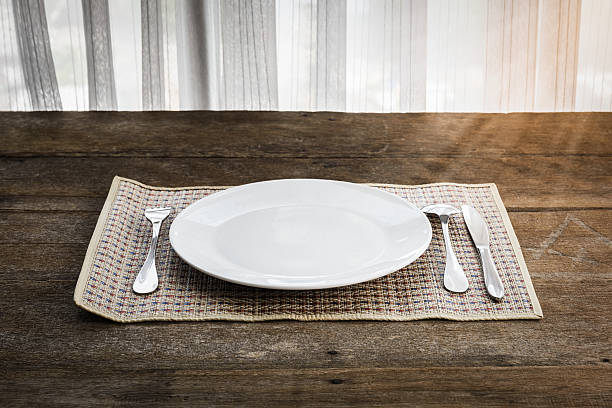 istock spoon, fork, knife and white dish on Platemat 519533880