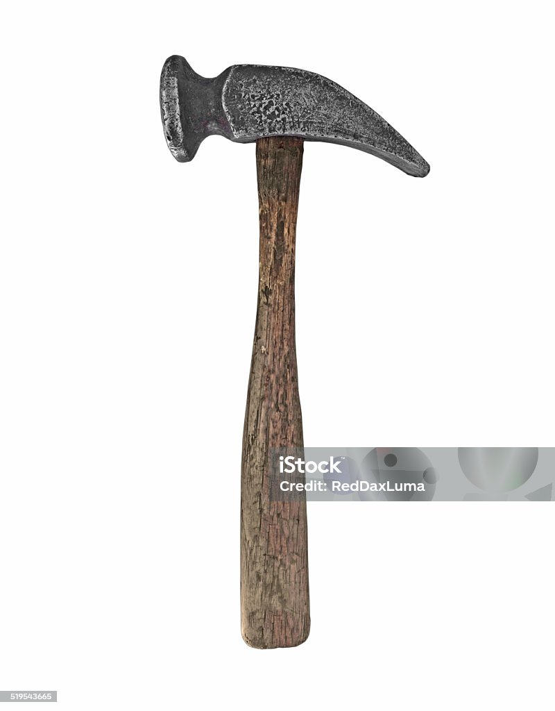 vintage shoemaker cobbler hammer vintage shoemakers or cobblers hammer over white, clipping path Old Stock Photo