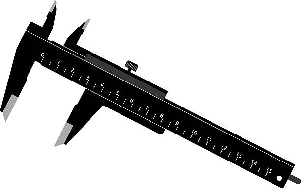 Black Caliper Vector Illustration of a Simple Black Caliper vernier calliper stock illustrations