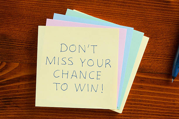 istock Don't miss your chance to win written on a note 519544902