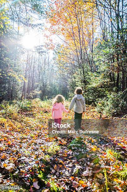 Walking To The Light Stock Photo - Download Image Now - Back, Footpath, 4-5 Years