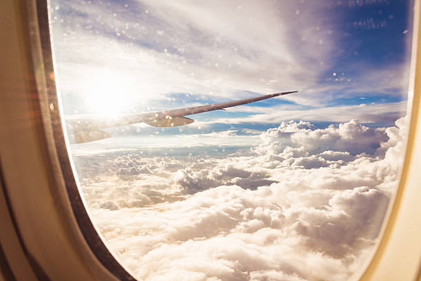 istock View from an airplane window, background for travel concept 519547840