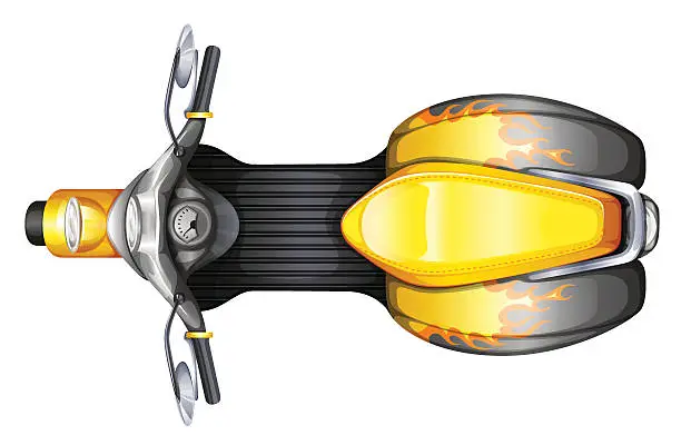 Vector illustration of Topview of a scooter