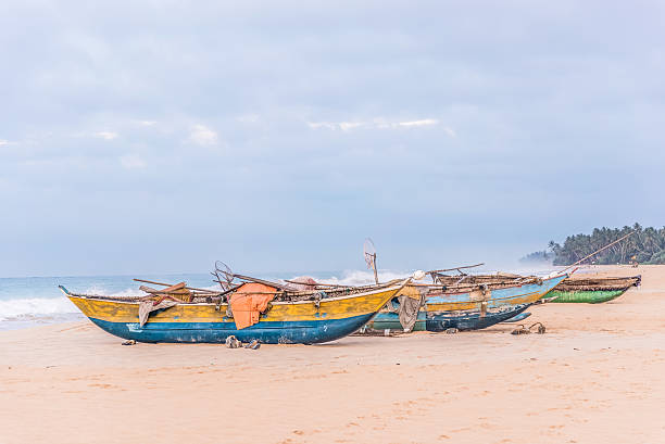 istock Tropical seascape with a boats on the beach 519549116